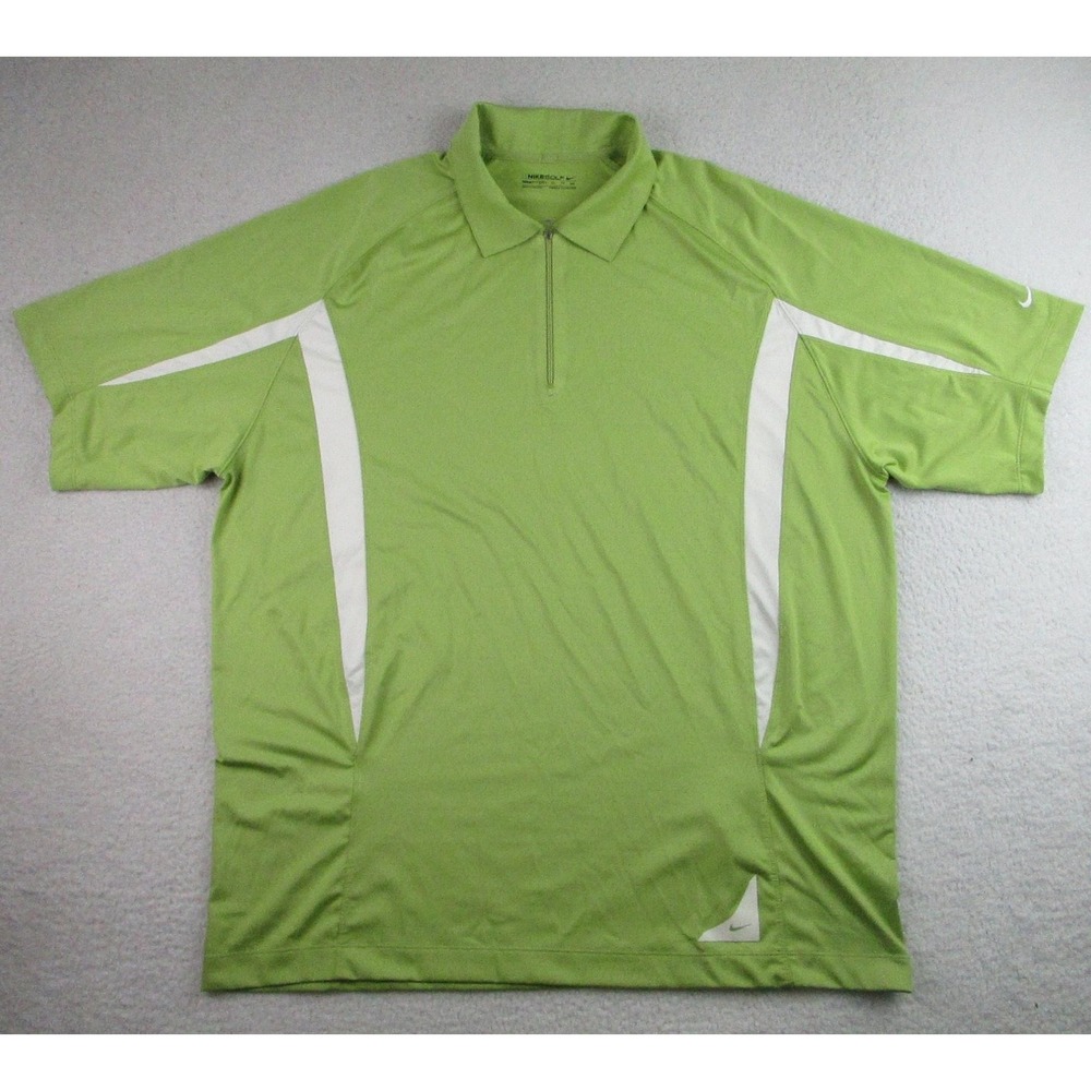 Nike Golf Jacket Mens XL‎ Green White Fit Dry Performance Zip Athletic
